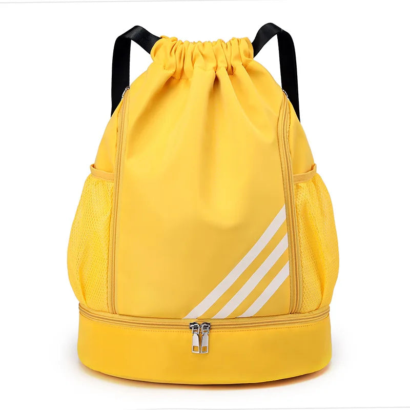 2023 New Design Sports Backpacks Soccer Drawstring Bag Gym Backpack Travel Hiking Draw String Back Bag Multi-Pocket Waterproof