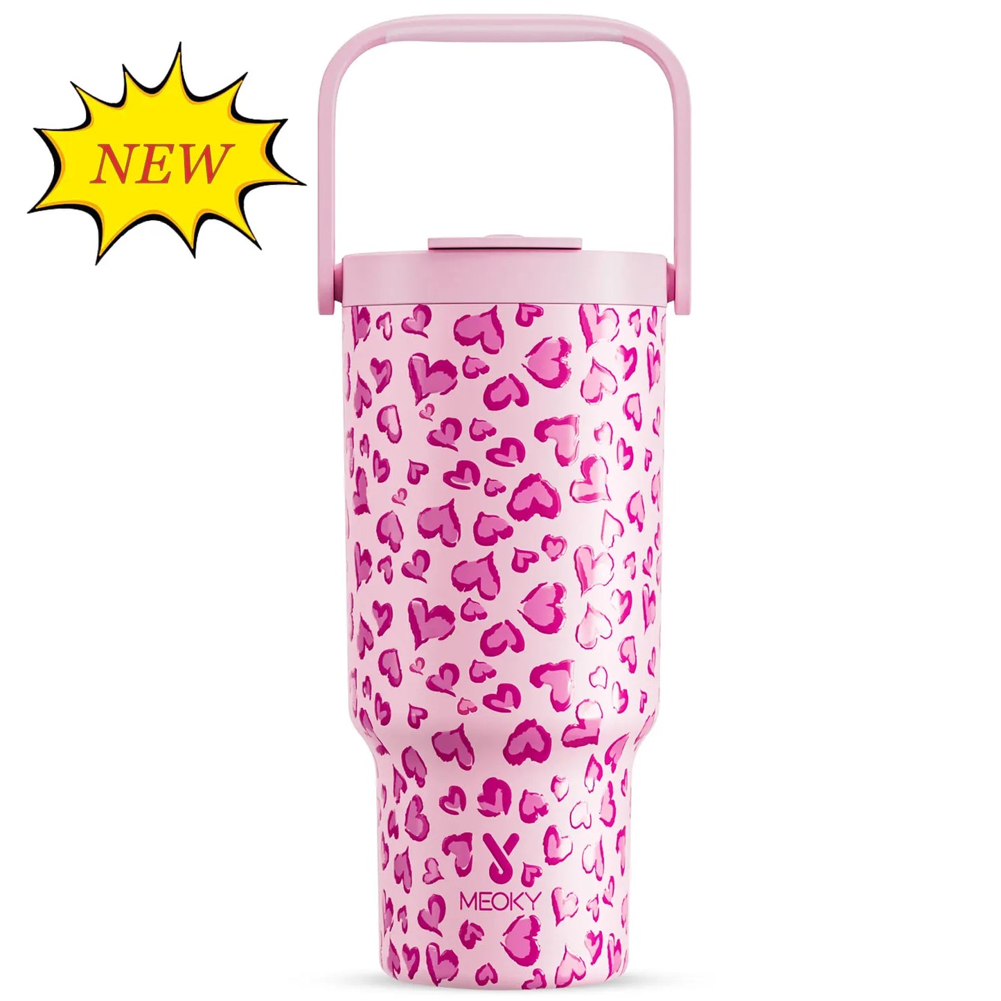 Meoky 32oz/40oz Cup Vacuum Cup Tumbler Straw Cup with Lid Stainless Steel Leak-proof Car Mug Juice Water Bottle Drink Ware