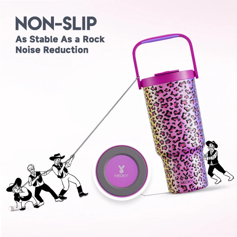 Meoky 32oz/40oz Cup Vacuum Cup Tumbler Straw Cup with Lid Stainless Steel Leak-proof Car Mug Juice Water Bottle Drink Ware